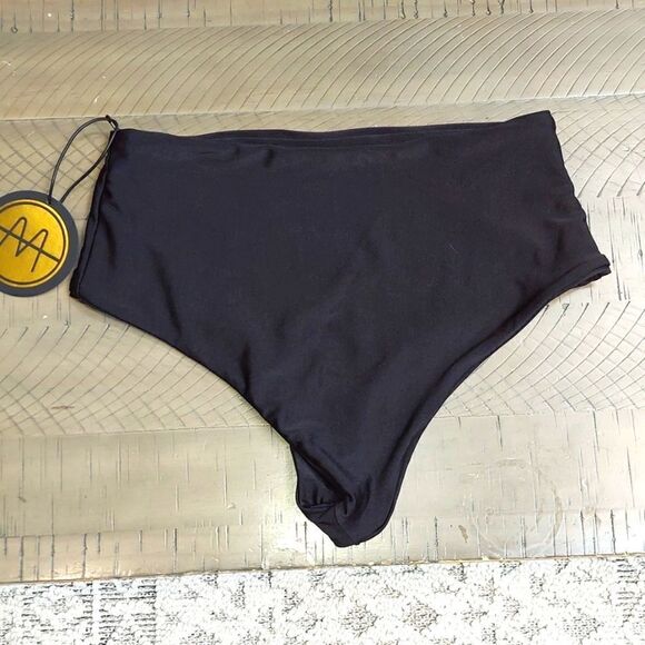 Mochi Swim Black High Rise Bikini Bottom Sz M NWT - Picture 3 of 7
